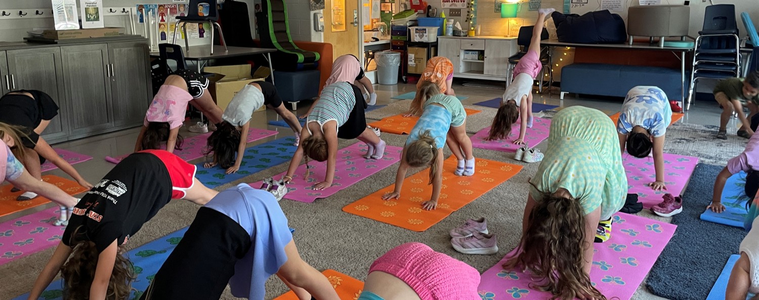 2nd graders at Schwenksville Elementary participating in yoga 2nd graders at Schwenksville Elementary participating in yoga