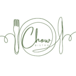 green line outlining a Fork, Plate and Knife with Chow Bistro in the middle