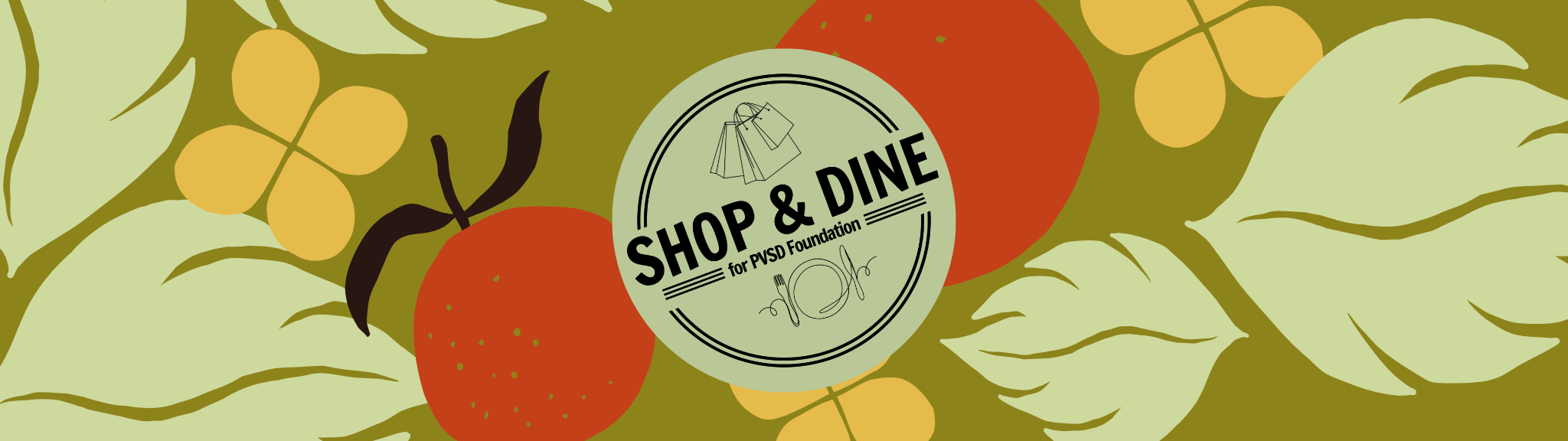 Shop and Dine Website Header (2048 x 576 px) Shop and Dine banner with leaves and fruit in the background
